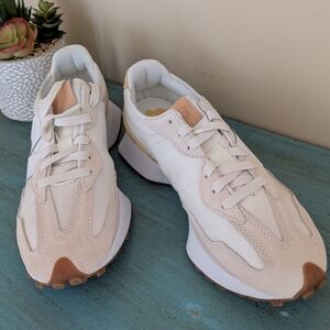 New Balance Pale Pink & White 327-Inspired Sneakers